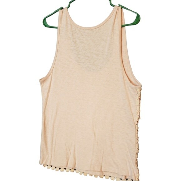 J Crew Peach lace overlay Tank top Size L - Picture 2 of 4